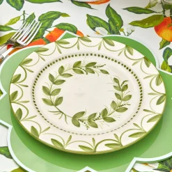 Green Garland Dinner Plate|Mrs. Alice