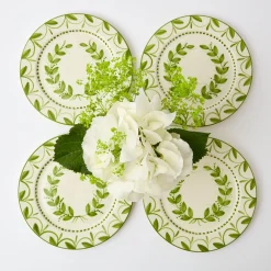 Green Garland Starter Plates (Set Of 4)|Mrs. Alice Clearance