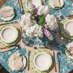 Green Geometric Bamboo Starter Plate (Set Of 4)|Mrs. Alice New