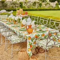 Green Gingham Ruffle Seat Pad Cushions (Set Of 4)|Mrs. Alice Best