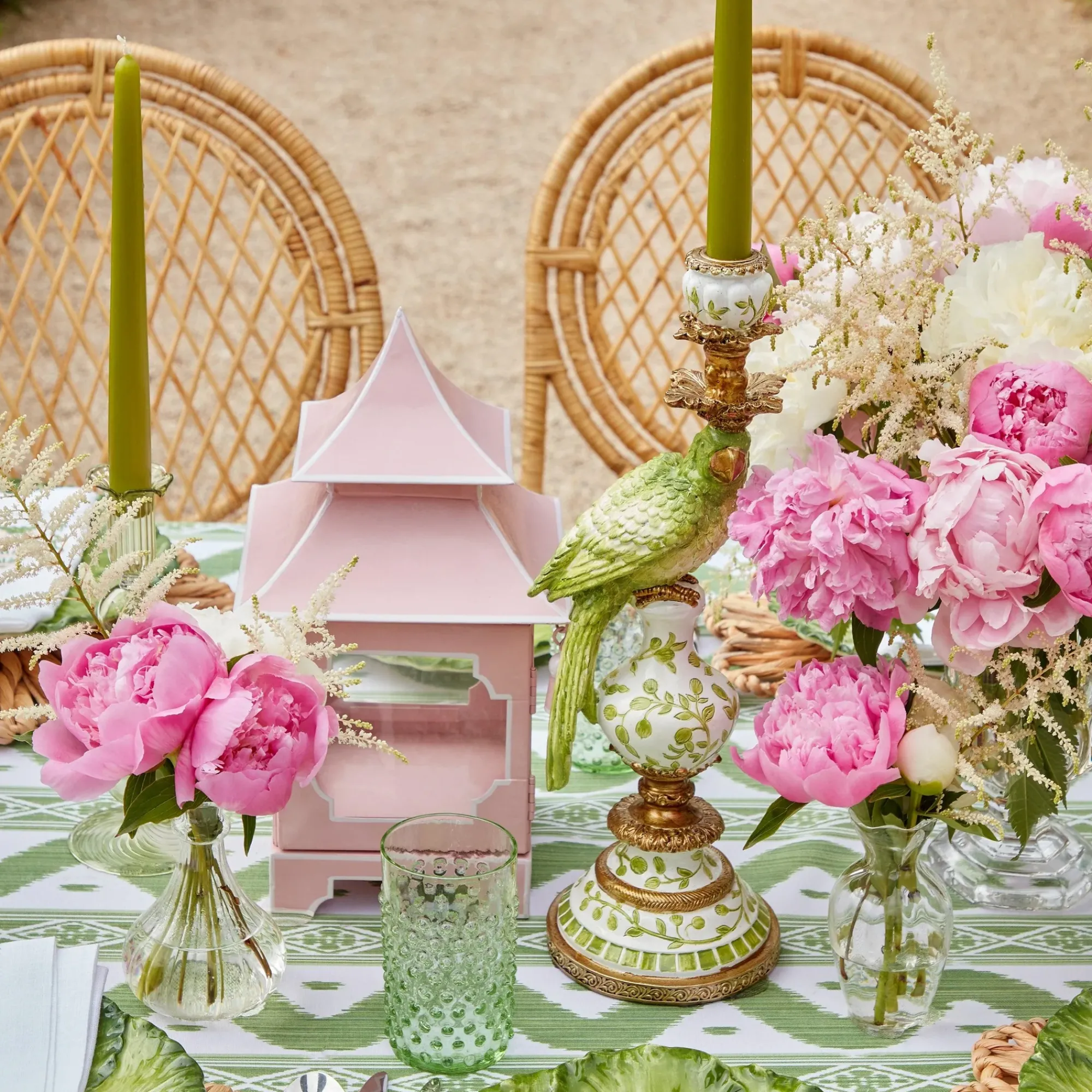 Green Parrot Candlescape|Mrs. Alice Hot