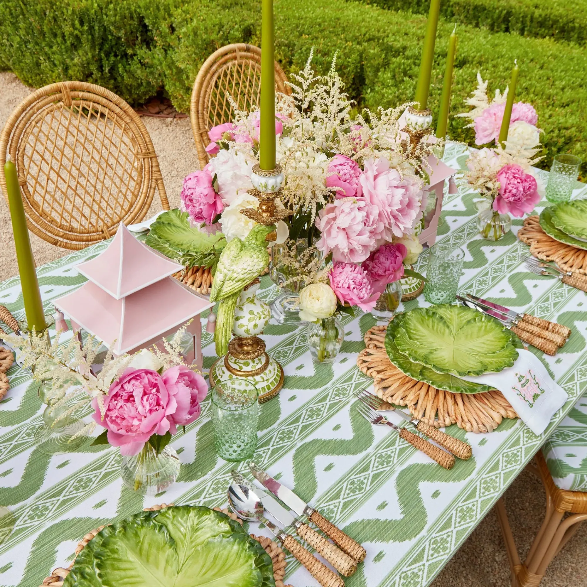 Green Parrot Candlescape|Mrs. Alice Hot