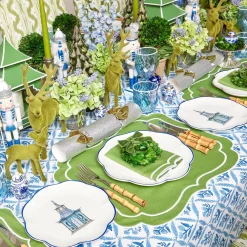 Green Scalloped Pagoda Starter Plate|Mrs. Alice Best