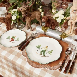 Heidi & Hans Skier Dinner Plate (Set Of 4)|Mrs. Alice