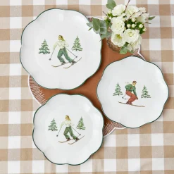 Heidi & Hans Skier Dinner Plate (Set Of 4)|Mrs. Alice