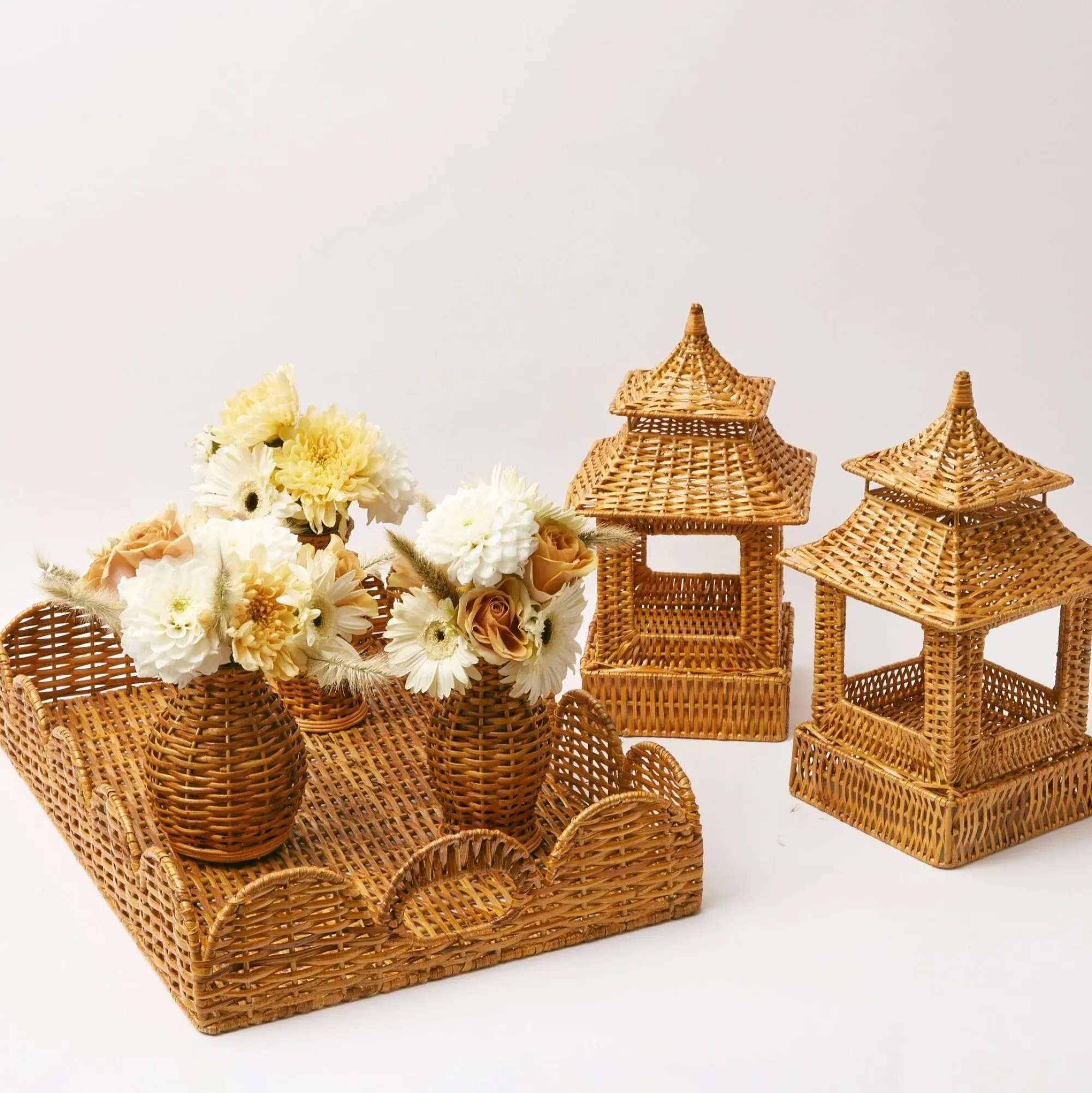Honey Rattan Pagoda Lantern|Mrs. Alice New