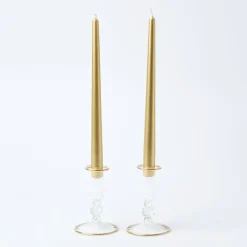 Joy Gold Fluted Candle Holder (Pair)|Mrs. Alice Sale