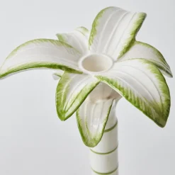 Large White Palm Candle Holder|Mrs. Alice Clearance