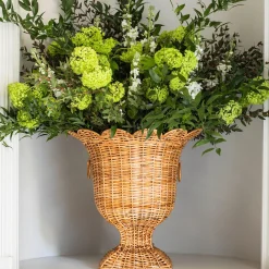 Liliana Scalloped Rattan Urn|Mrs. Alice Discount