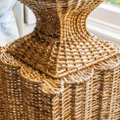 Liliana Scalloped Rattan Pedestal And Urn|Mrs. Alice Best