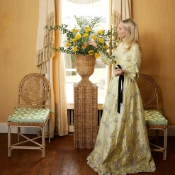 Liliana Scalloped Rattan Urn|Mrs. Alice