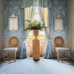 Liliana Scalloped Rattan Pedestal And Urn|Mrs. Alice Clearance