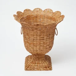 Liliana Scalloped Rattan Urn|Mrs. Alice Best