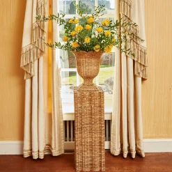 Liliana Scalloped Rattan Urn|Mrs. Alice Best