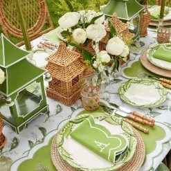 Lily Of The Valley & Serena Green Applique Linen Set|Mrs. Alice