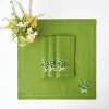 Lily Of The Valley Green Linen Napkins (Set Of 4)|Mrs. Alice Discount