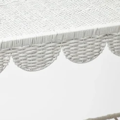 Madeleine White Rattan Scalloped Console Table|Mrs. Alice New