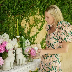 Madeleine White Rattan Scalloped Console Table|Mrs. Alice Best