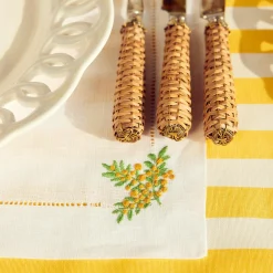 Mimosa White Linen Placemats (Set Of 4)|Mrs. Alice New