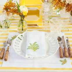 Mimosa White Linen Placemats (Set Of 4)|Mrs. Alice New
