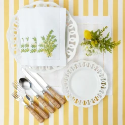 Mimosa White Linen Placemats & Napkins (Set Of 4)|Mrs. Alice