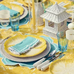 Mini White Rattan Pagoda Lanterns (Pair)|Mrs. Alice Best