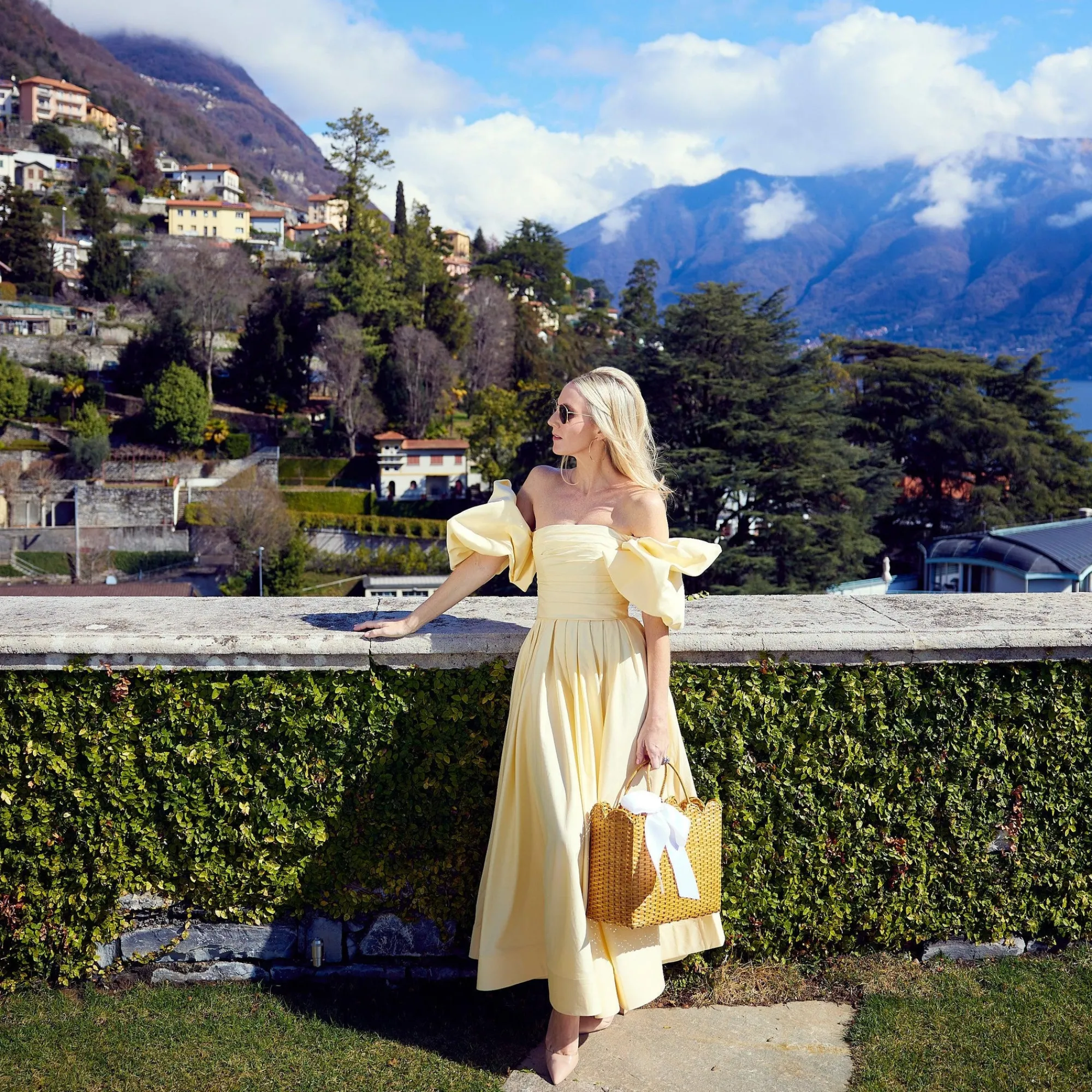 Rattan Tote Bag (White Bow)|Mrs. Alice Online