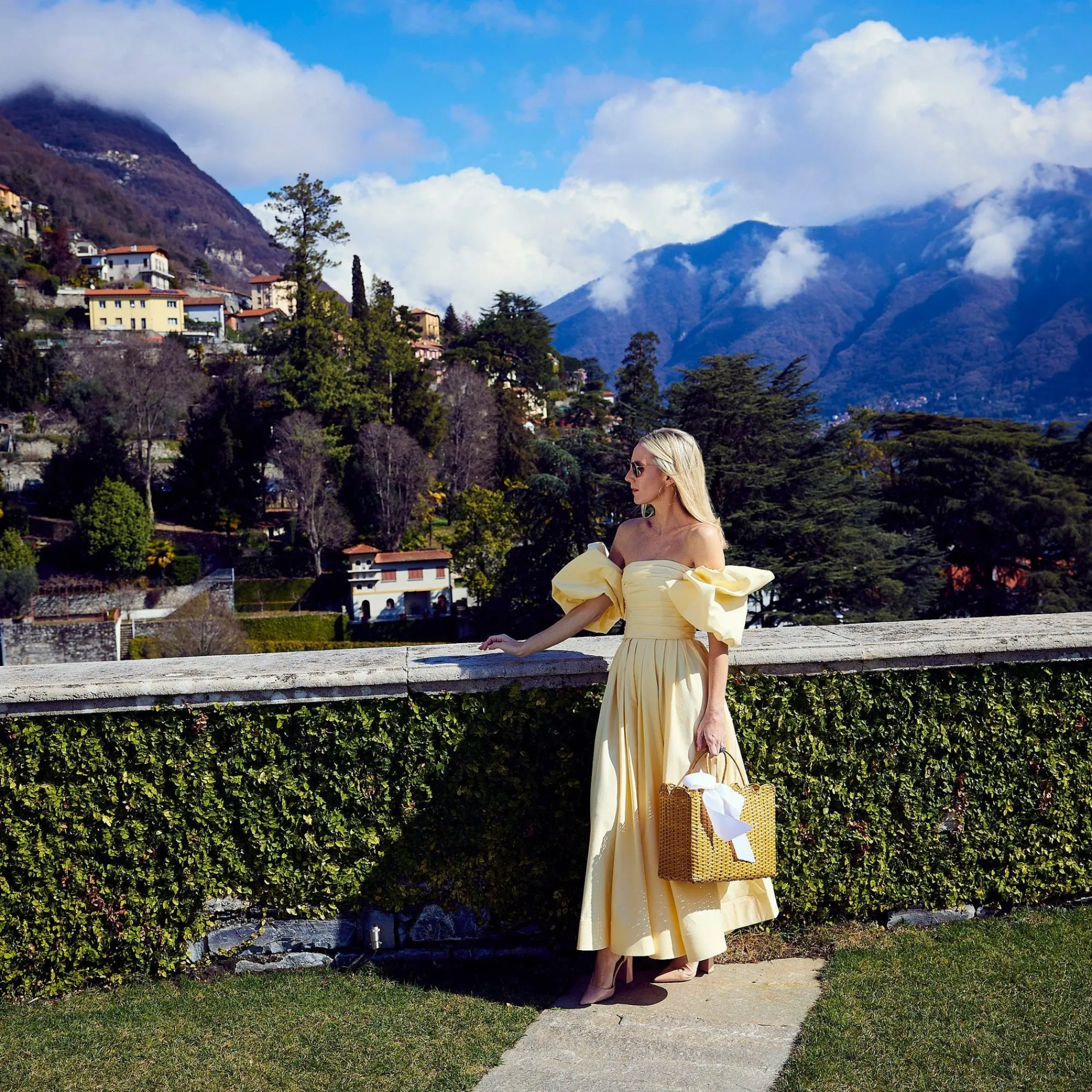 Rattan Tote Bag (White Bow)|Mrs. Alice Online