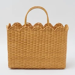 Rattan Tote Bag (White Bow)|Mrs. Alice Online