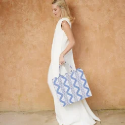 Tote Bag (Blue Ikat)|Mrs. Alice Clearance