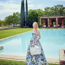 White Rattan Tote Bag (White Bow)|Mrs. Alice Sale