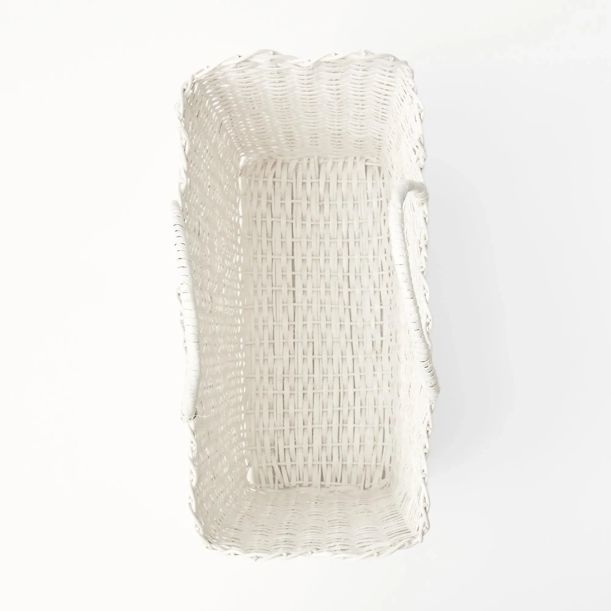 White Rattan Tote Bag (White Bow)|Mrs. Alice Sale