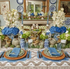 Mushroom Blue Linen Napkins (Set Of 4)|Mrs. Alice Discount