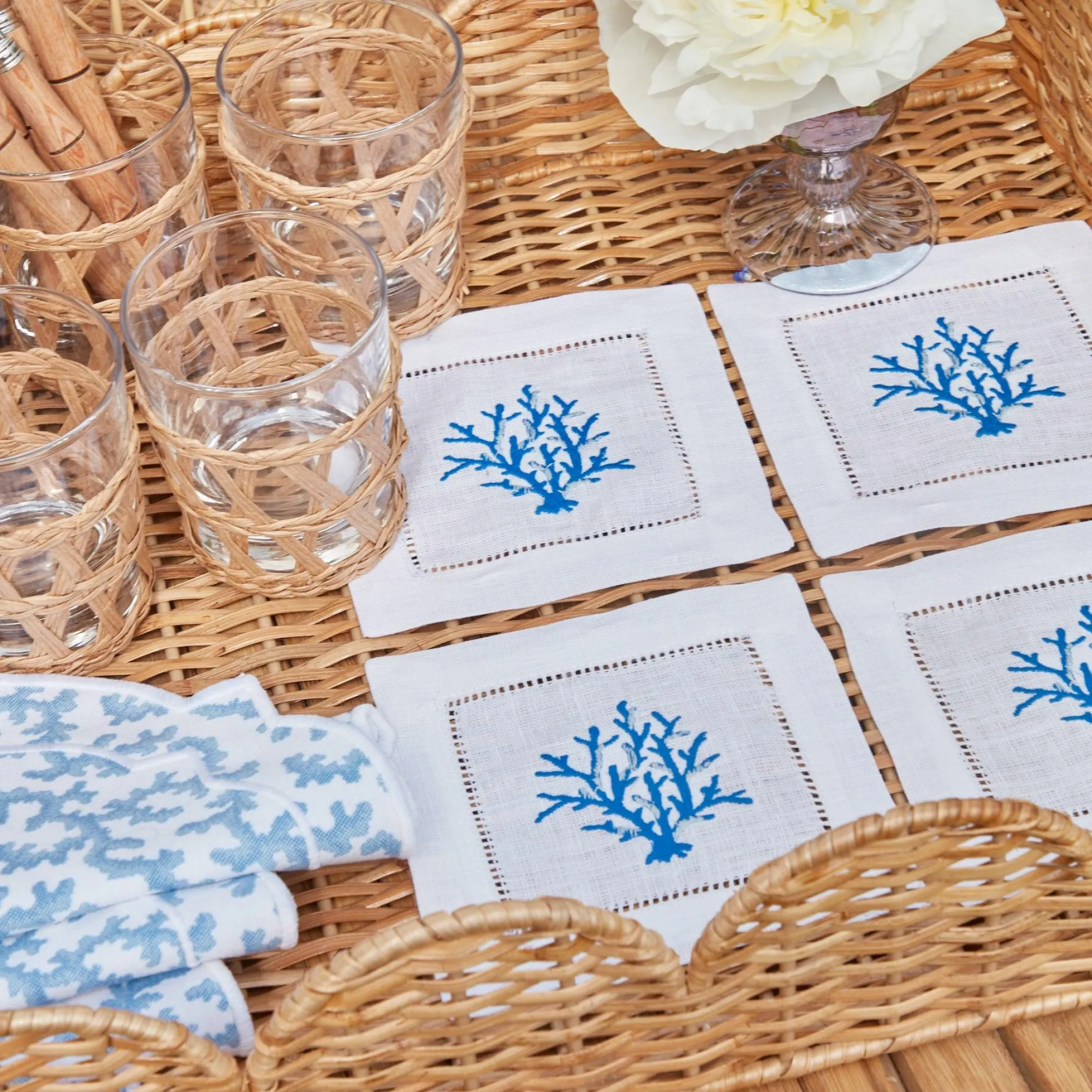 Natural Scalloped Rattan Tray|Mrs. Alice Hot