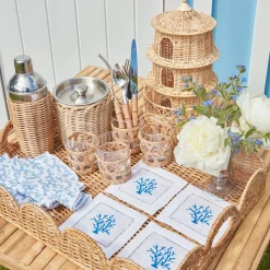 Natural Scalloped Rattan Tray|Mrs. Alice Outlet