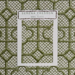 Olive Green Bamboo Trellis Fabric|Mrs. Alice New