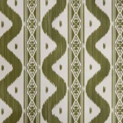Olive Green Ikat Stripe Fabric|Mrs. Alice Discount