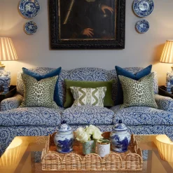 Olive Green Ikat Stripe Fabric|Mrs. Alice Discount