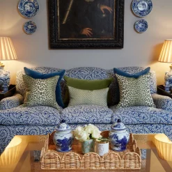 Olive Green Lotus Flower Fabric|Mrs. Alice Online