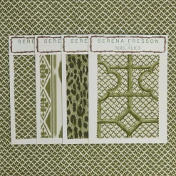 Olive Green Lotus Flower Fabric|Mrs. Alice Online