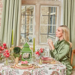 Olive Rim Swirl Glassware Set|Mrs. Alice Best