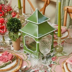 Olive Rim Swirl Glassware Set|Mrs. Alice Best