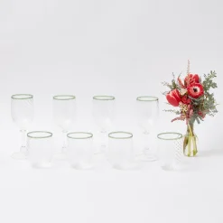 Olive Rim Swirl Glassware Set|Mrs. Alice Online