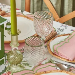 Olive Rim Swirl Glassware Set|Mrs. Alice Online