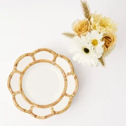 Petal Bamboo Ceramic Dinner Plate (Set Of 4)|Mrs. Alice Online