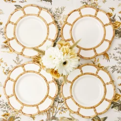Petal Bamboo Ceramic Dinner & Starter Plates (Set Of 8)|Mrs. Alice Discount