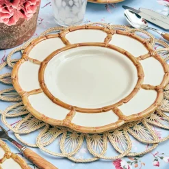 Petal Bamboo Ceramic Dinner & Starter Plates (Set Of 8)|Mrs. Alice Discount