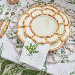 Petal Bamboo Ceramic Dinner & Starter Plates (Set Of 8)|Mrs. Alice Outlet