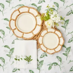 Petal Bamboo Ceramic Dinner & Starter Plates (Set Of 8)|Mrs. Alice Outlet