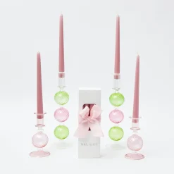 Pink & Green Camille Candle Set (Pink Candles)|Mrs. Alice Online